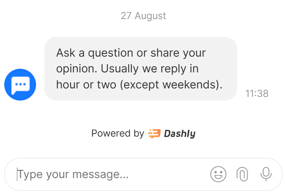 Support chat example