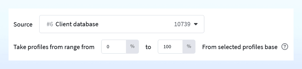 Main segment settings