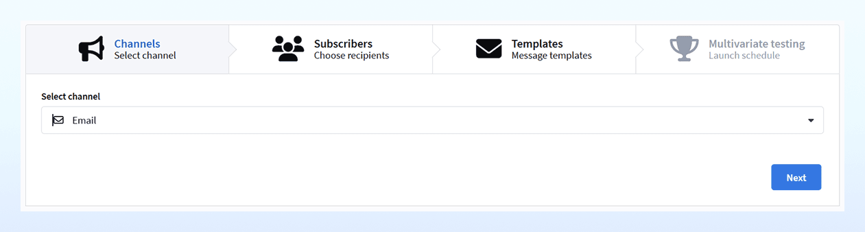 Sending channel for mvt