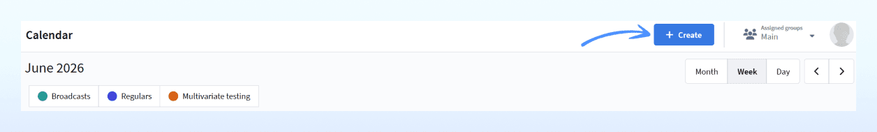 Create mailing button in the calendar