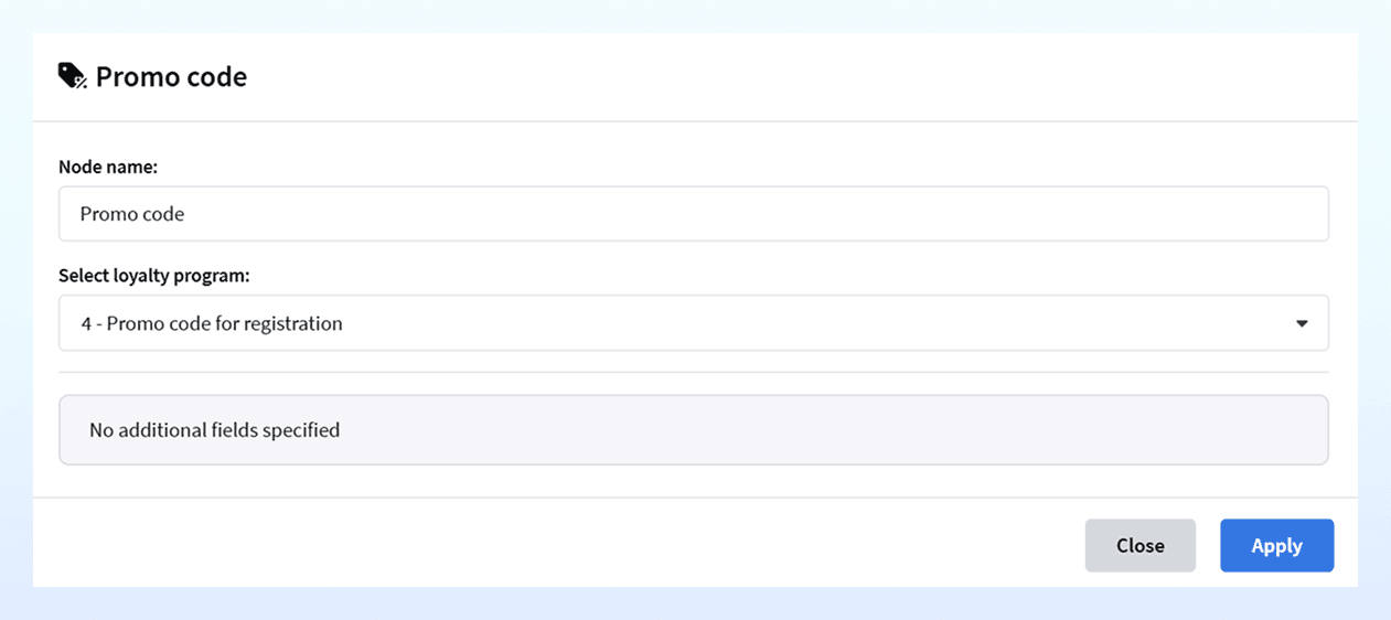 Selecting a promo code