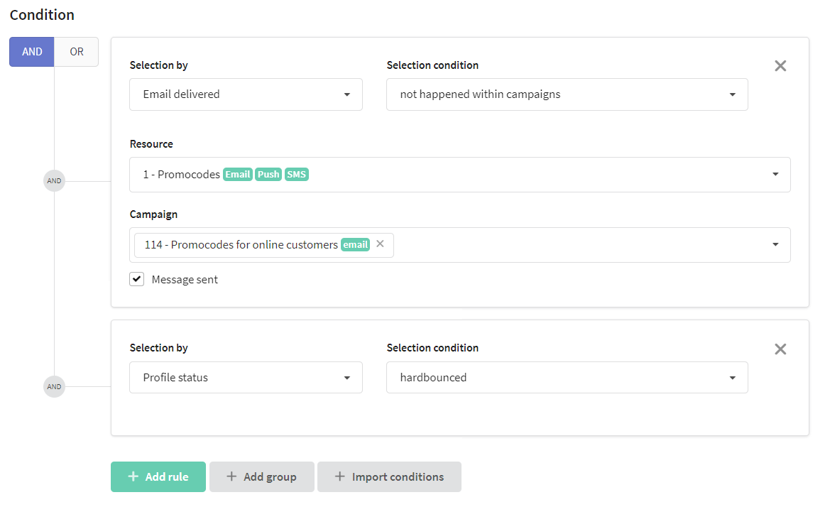 How to identify profiles with hardbounced status