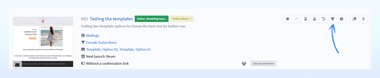 Selecting the winning template 2