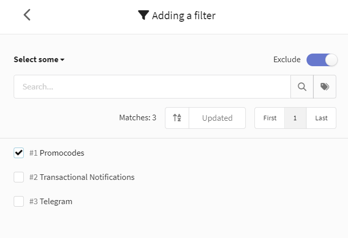 Specify filter of channel report