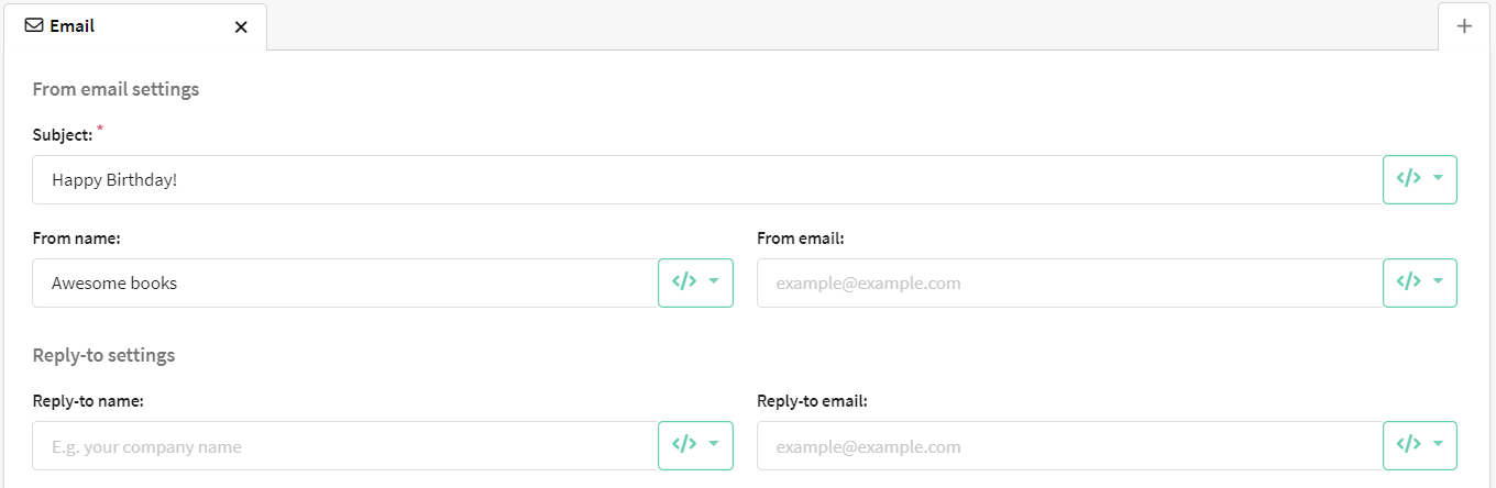 Creating the email subject in Altcraft Platform