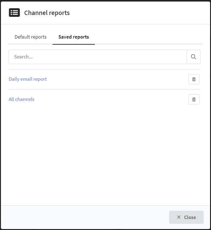 Where to find saved reports