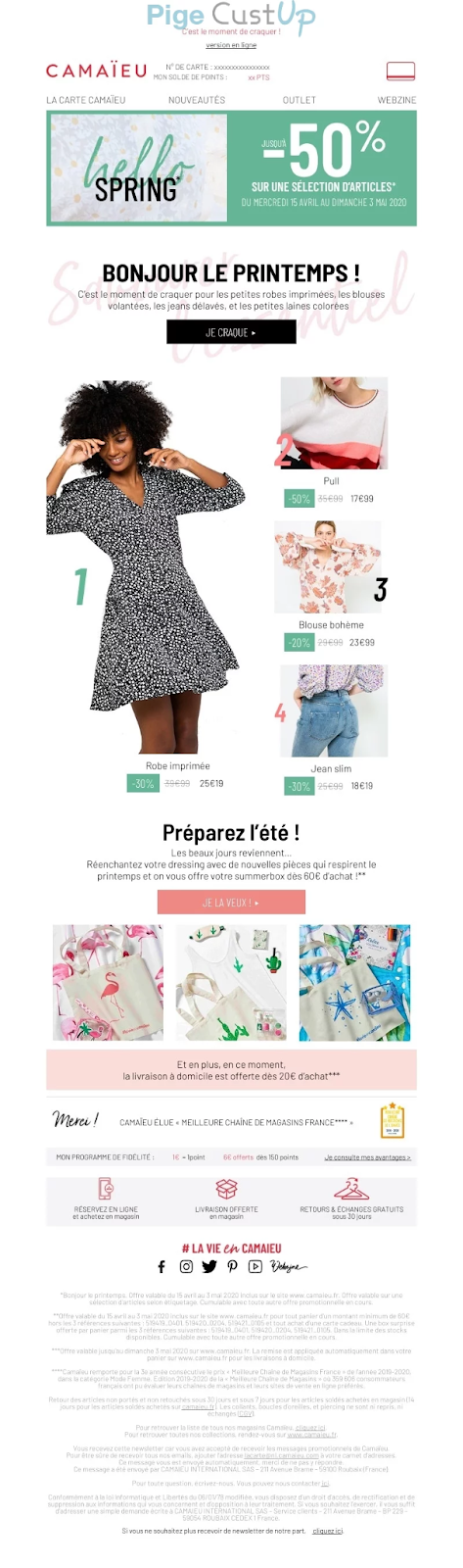 Courriel promotionnel annonçant la réduction