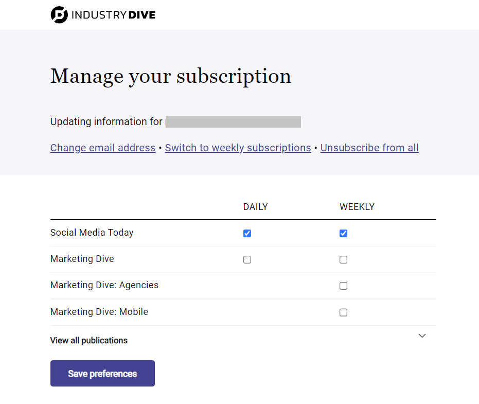 Manage your subscription