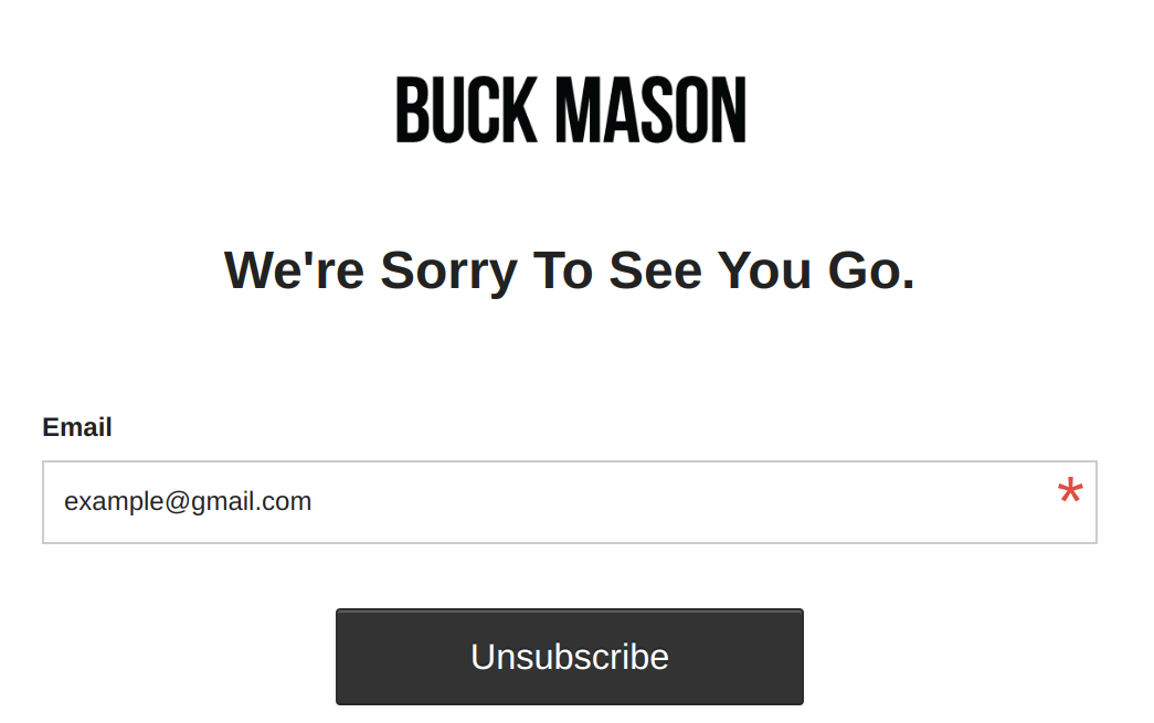 Unsubscribe page anti-example
