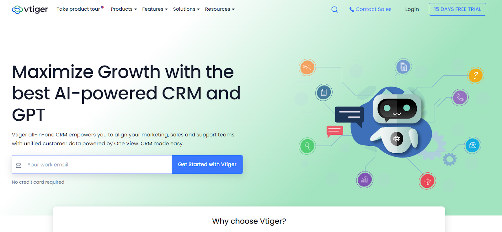 Vtiger CRM system for businesses