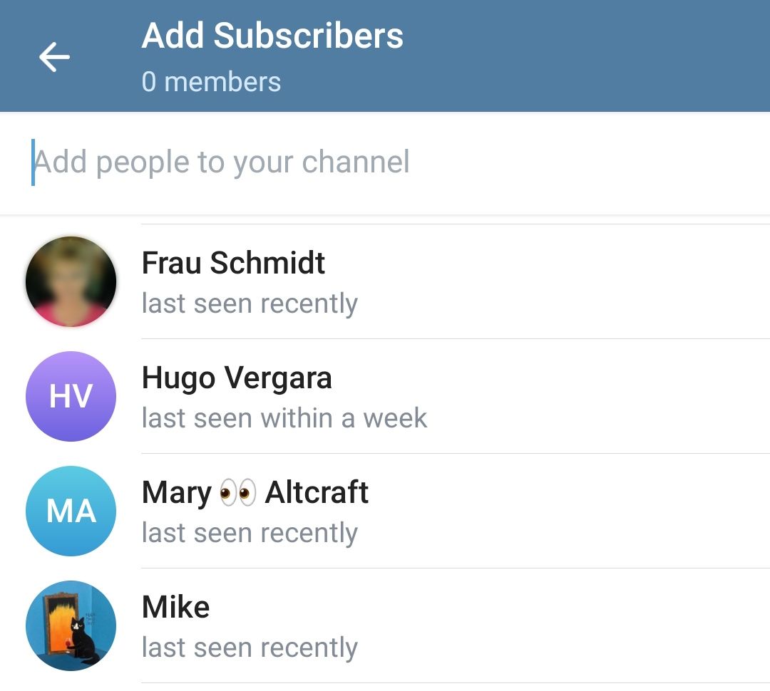 Add subscribers to Telegram channel