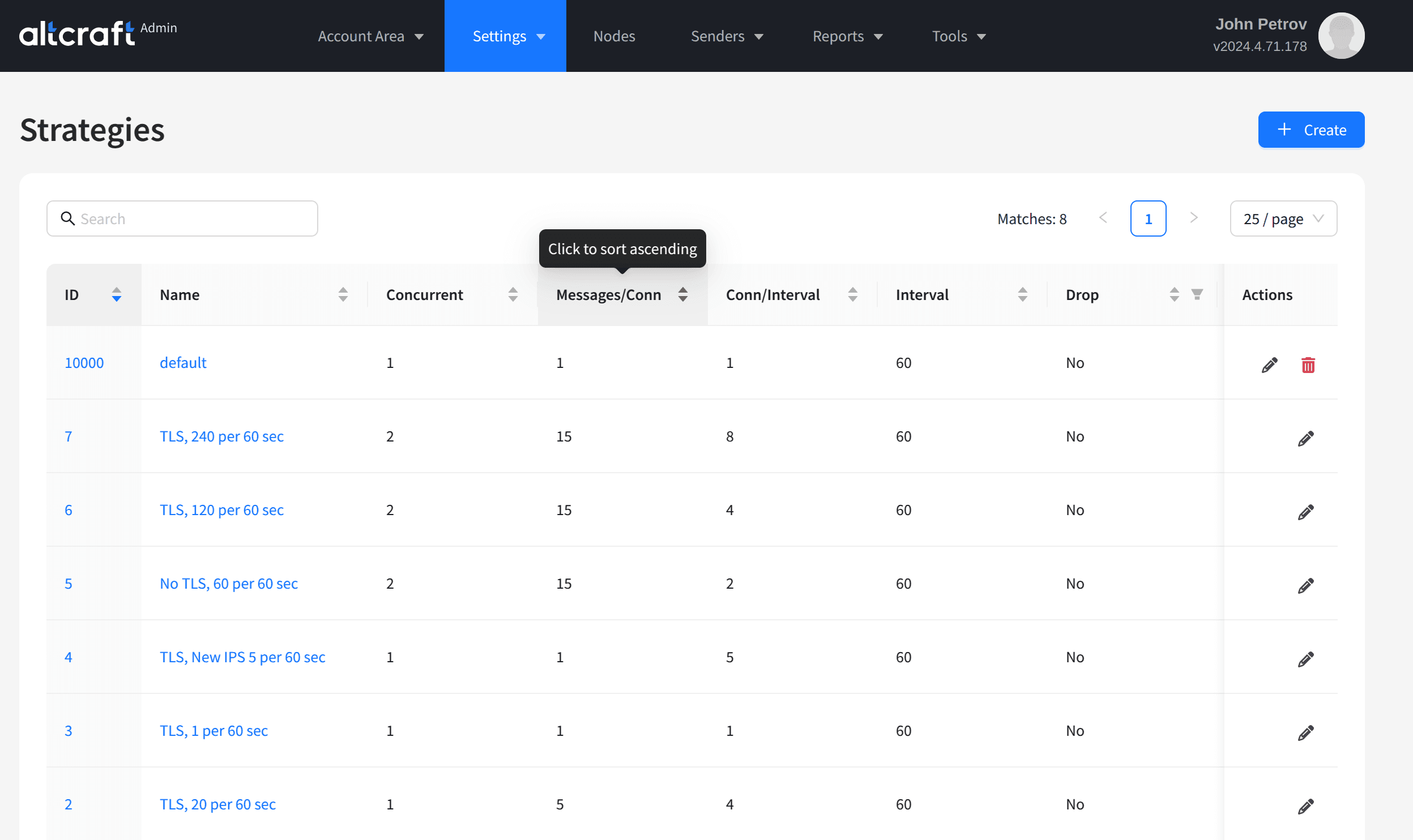 Admin panel update