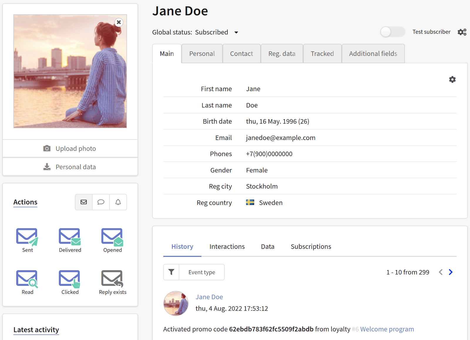 Profil d'un client unique