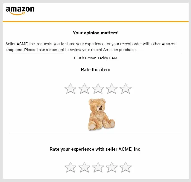Amazon seller request for review