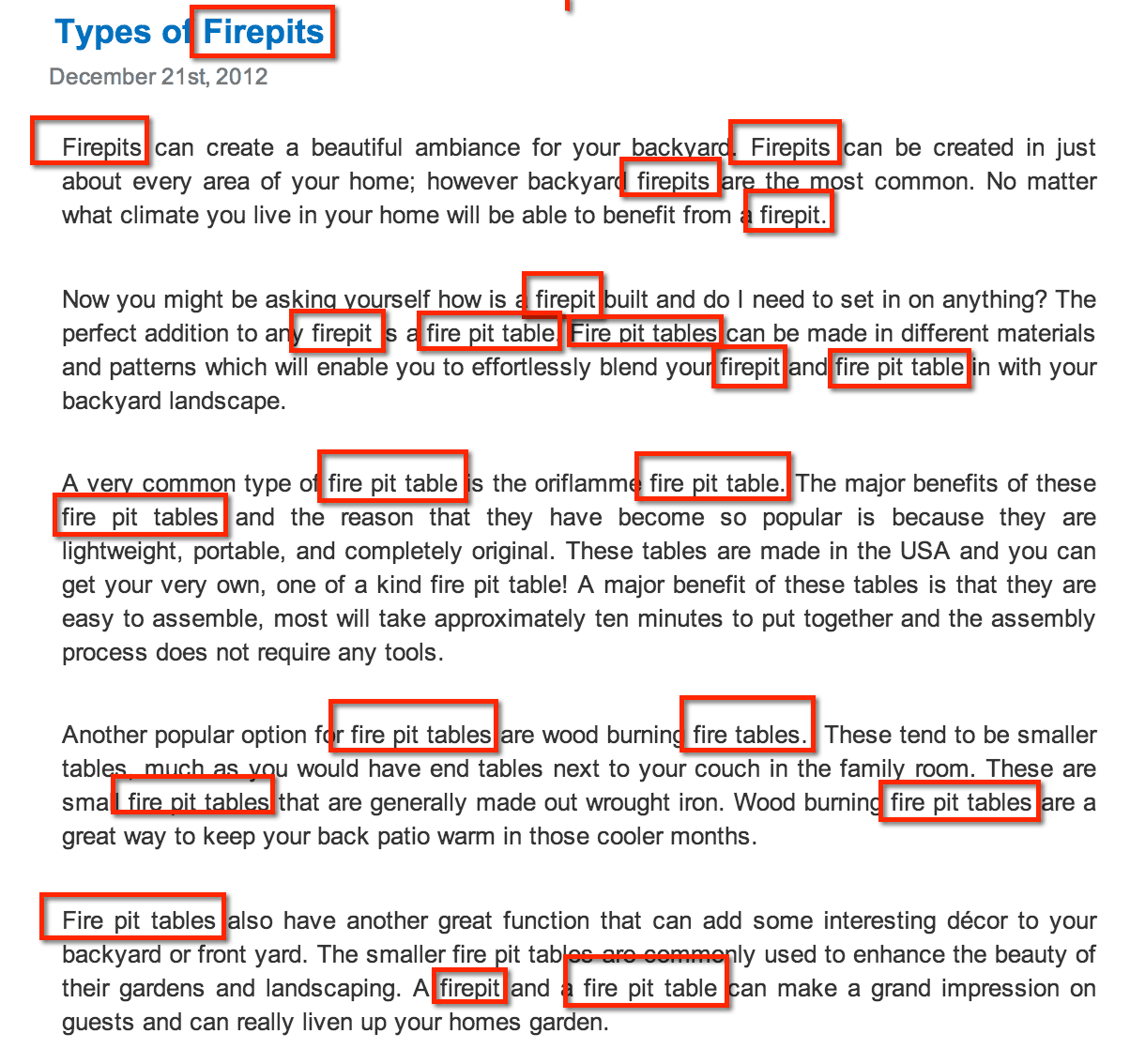 Keyword stuffing