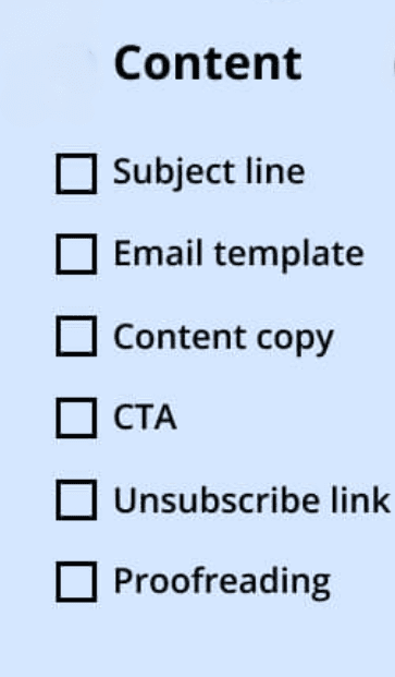 Пример чеклиста о емейлах