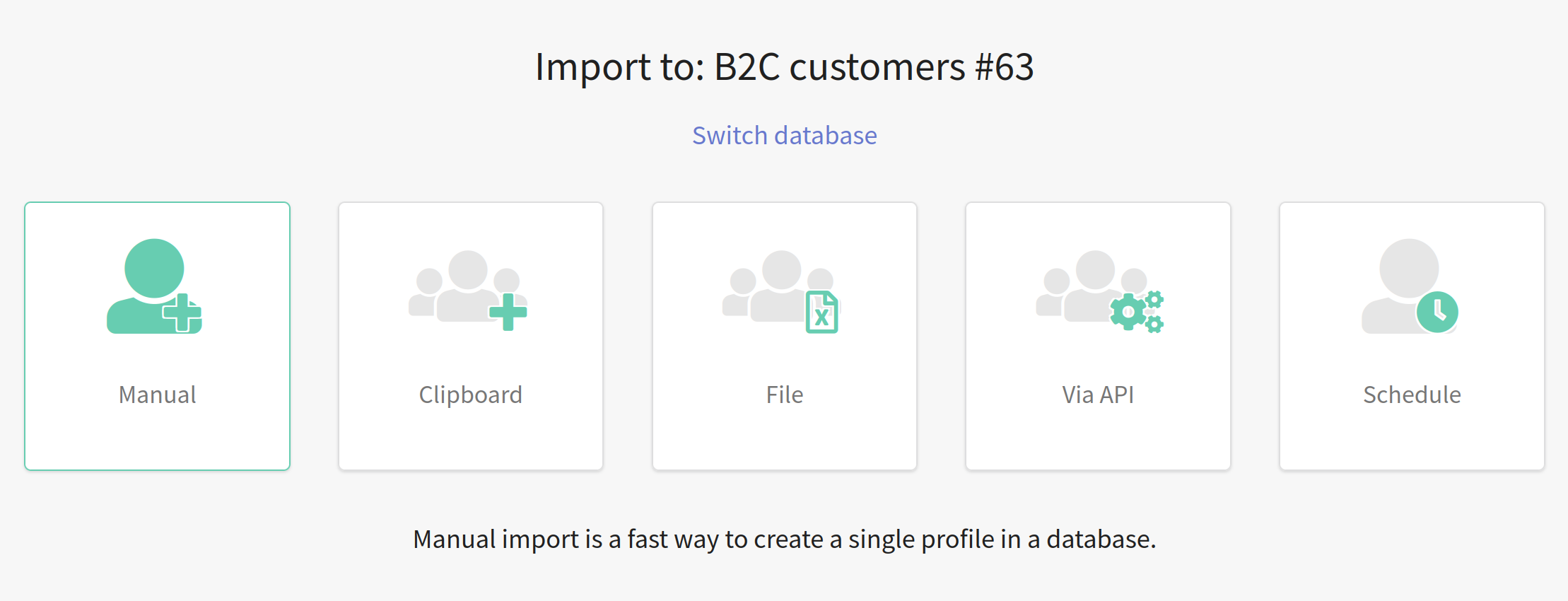 Choosing an import option