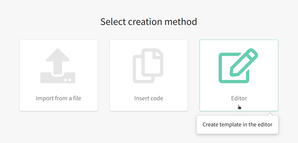 Sélectionner la méthode de création du modèle de message