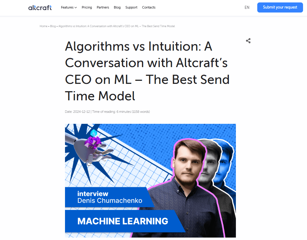 Conversation with Altcraft’s CEO on ML