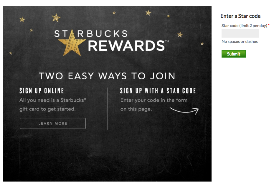 Starbucks rewards program