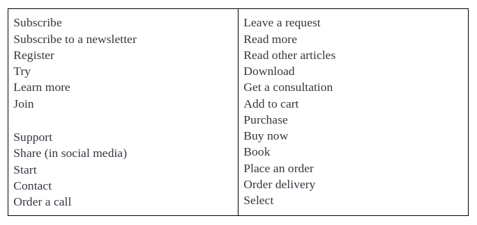 CTA examples