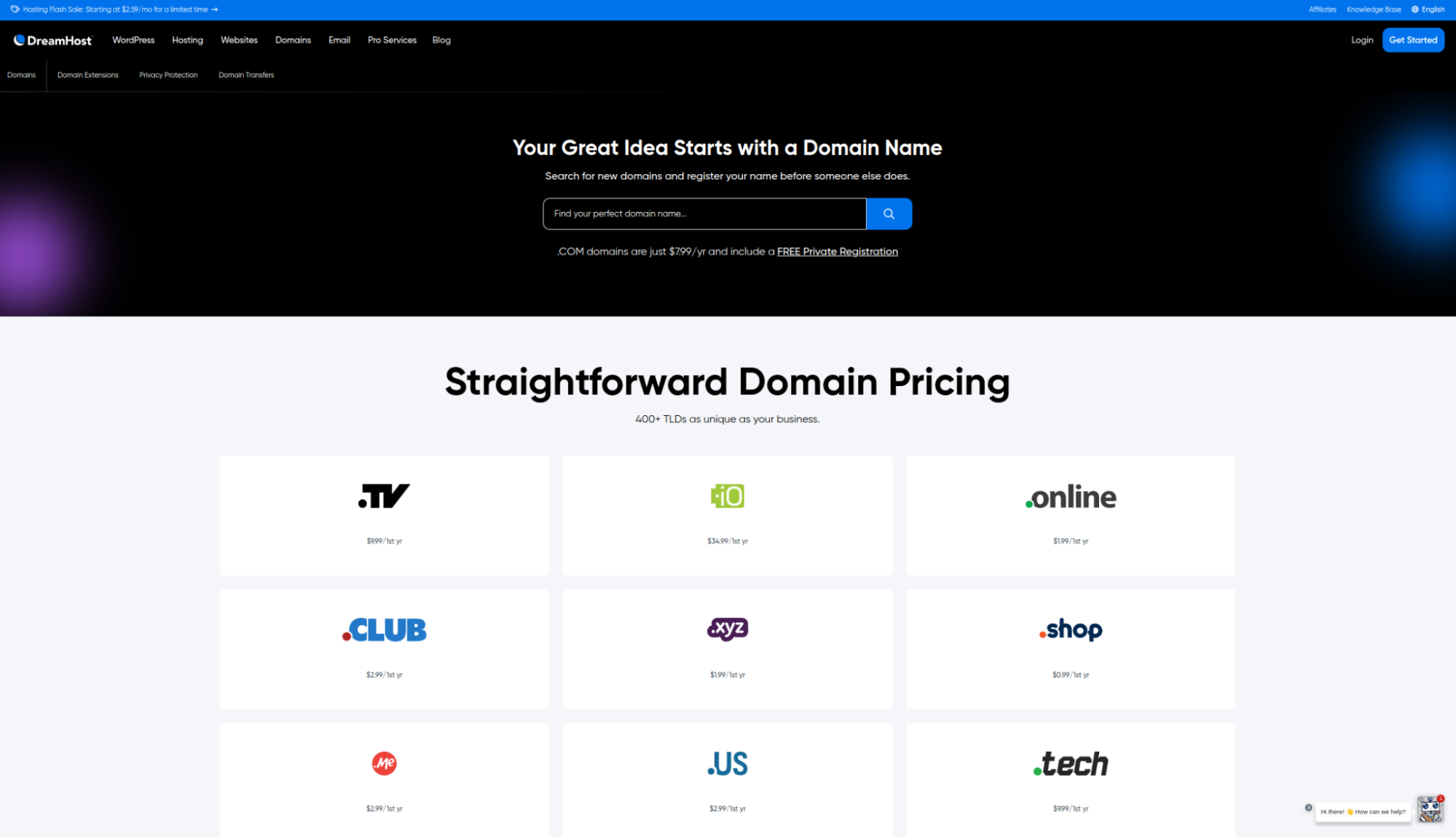 check for the domain you want