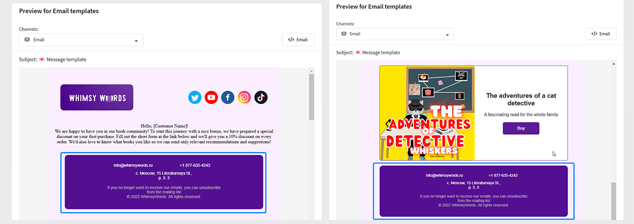 Email footer
