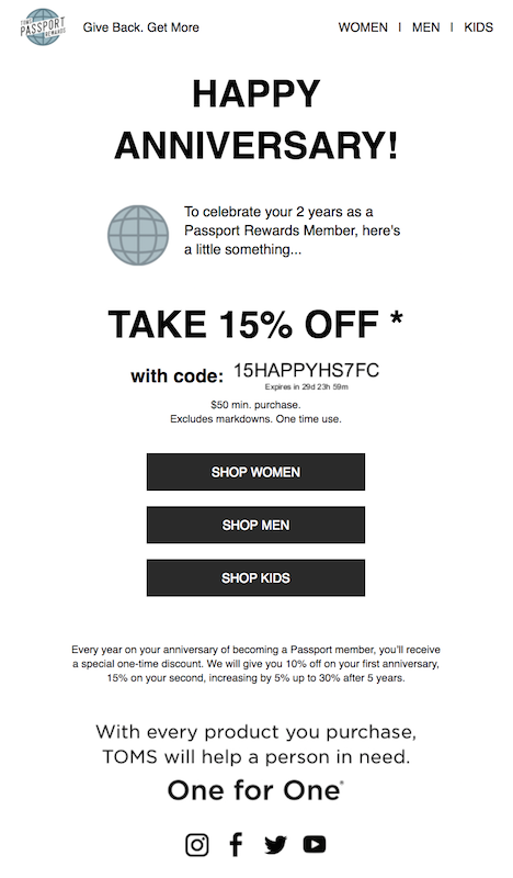 Email with additional discount