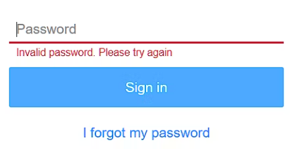 Invalid password