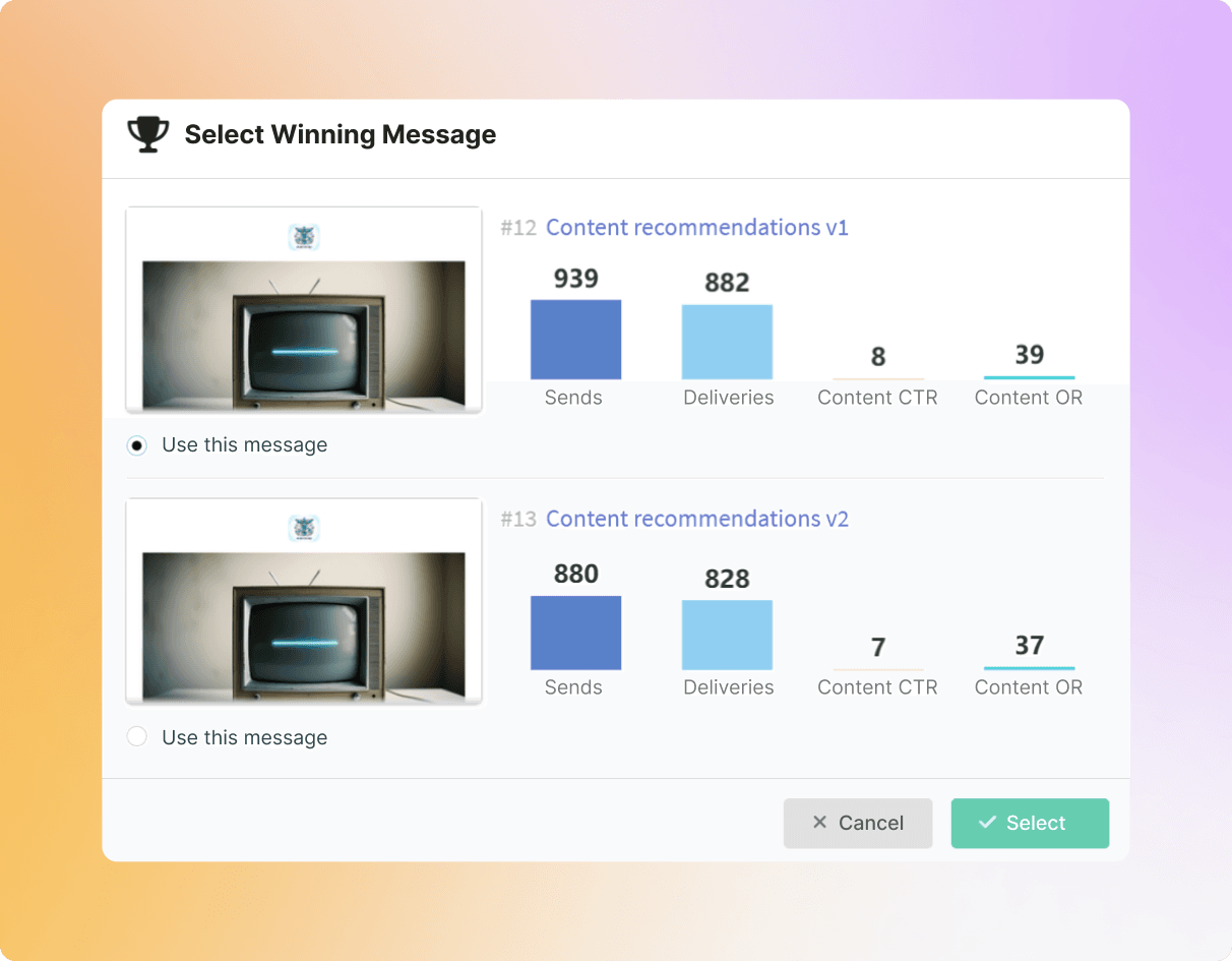 Email subject testing