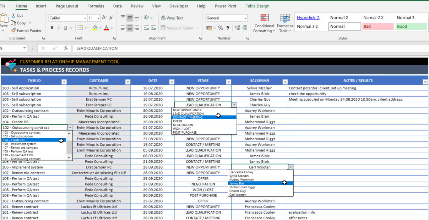 Excel sample