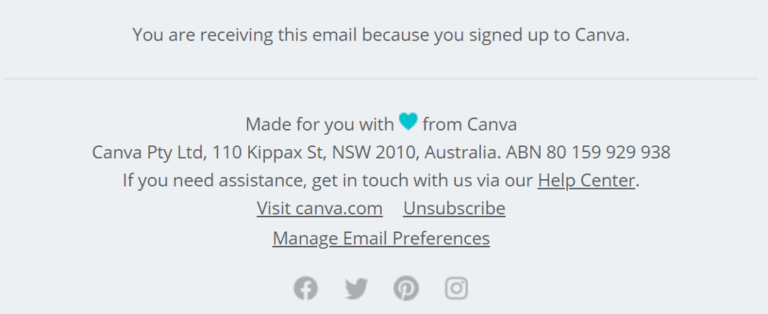 A Manage Email Preferences link within an email footer