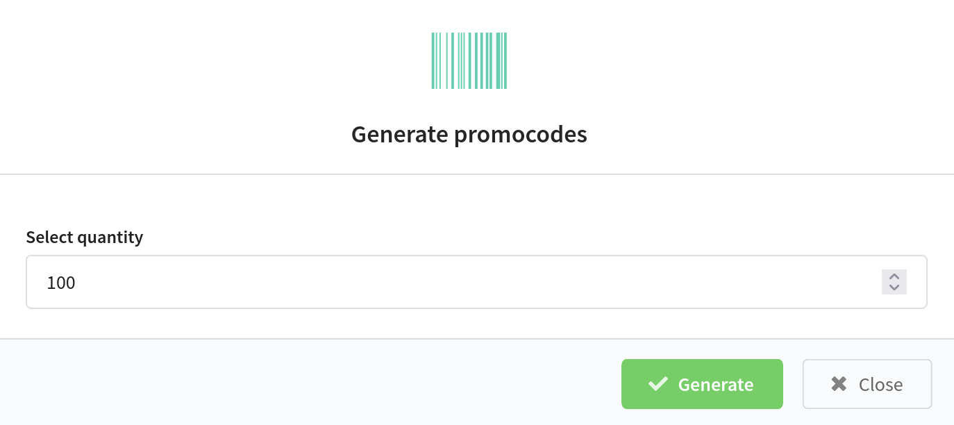 Generate promo codes using a template