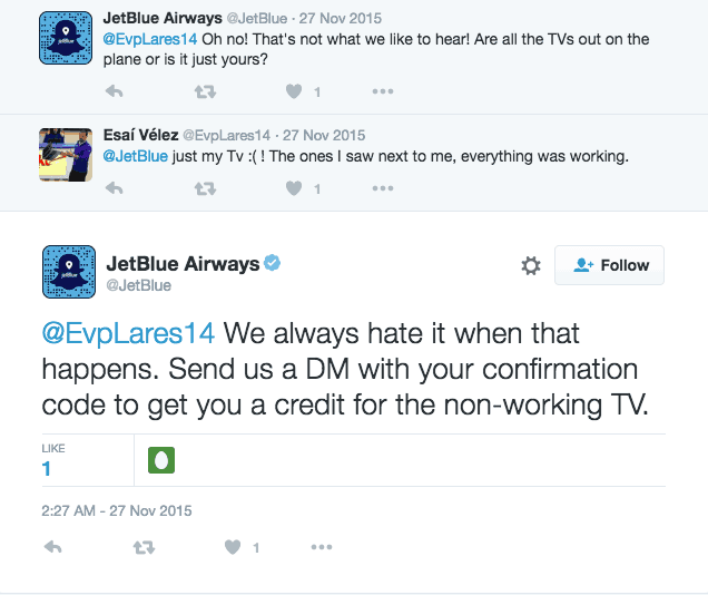 Résolution de problèmes dans la communication avec les clients de JetBlue