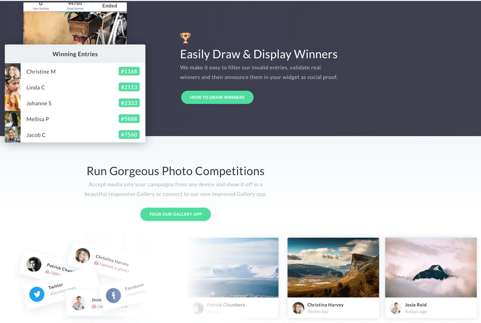 Platform for running contests, giveaways & promotional campaigns Gleam.io
