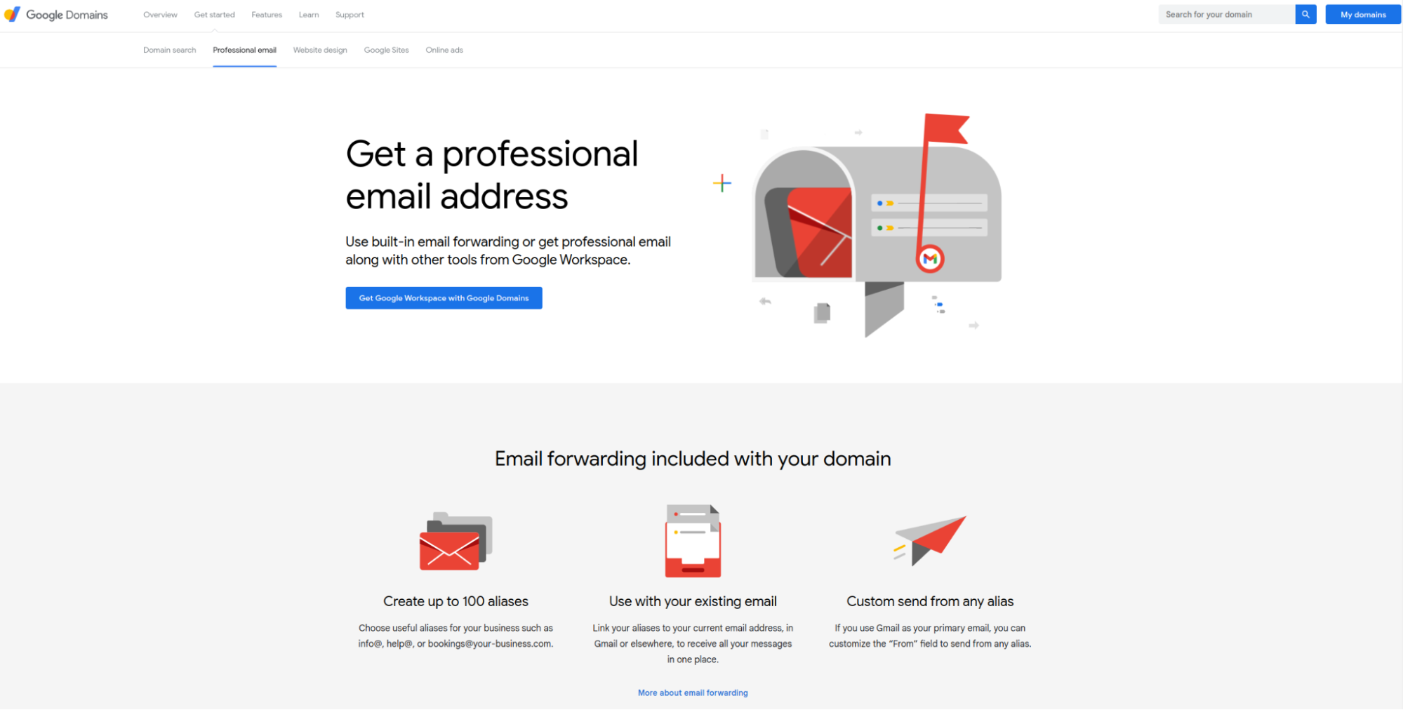Creating a professional email address with Google Domains