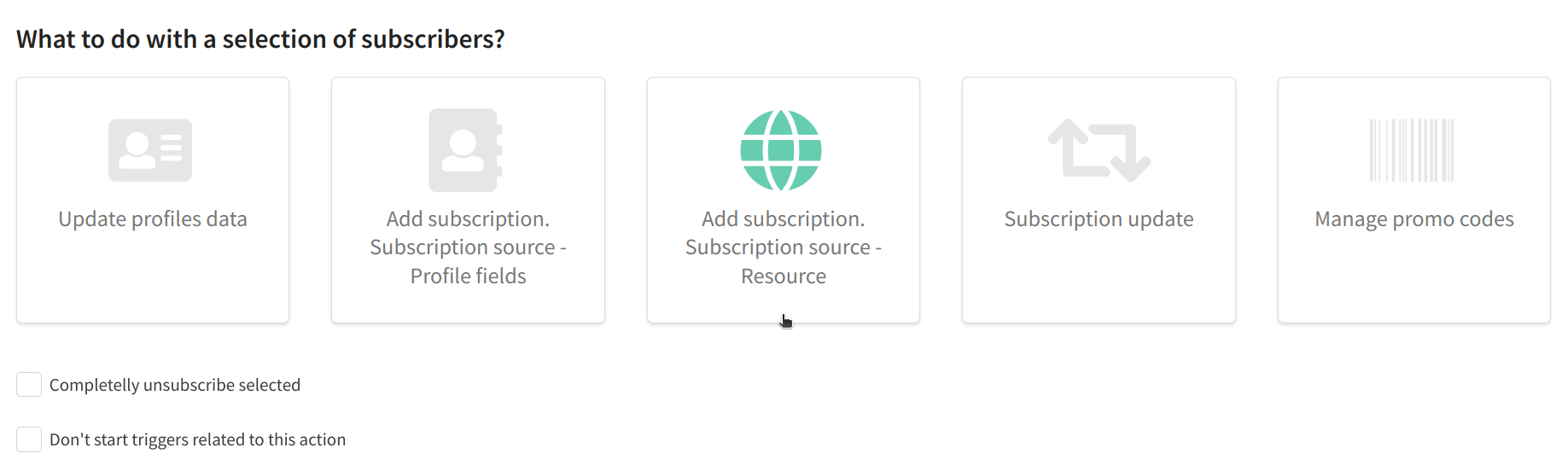 Subscription source - resource