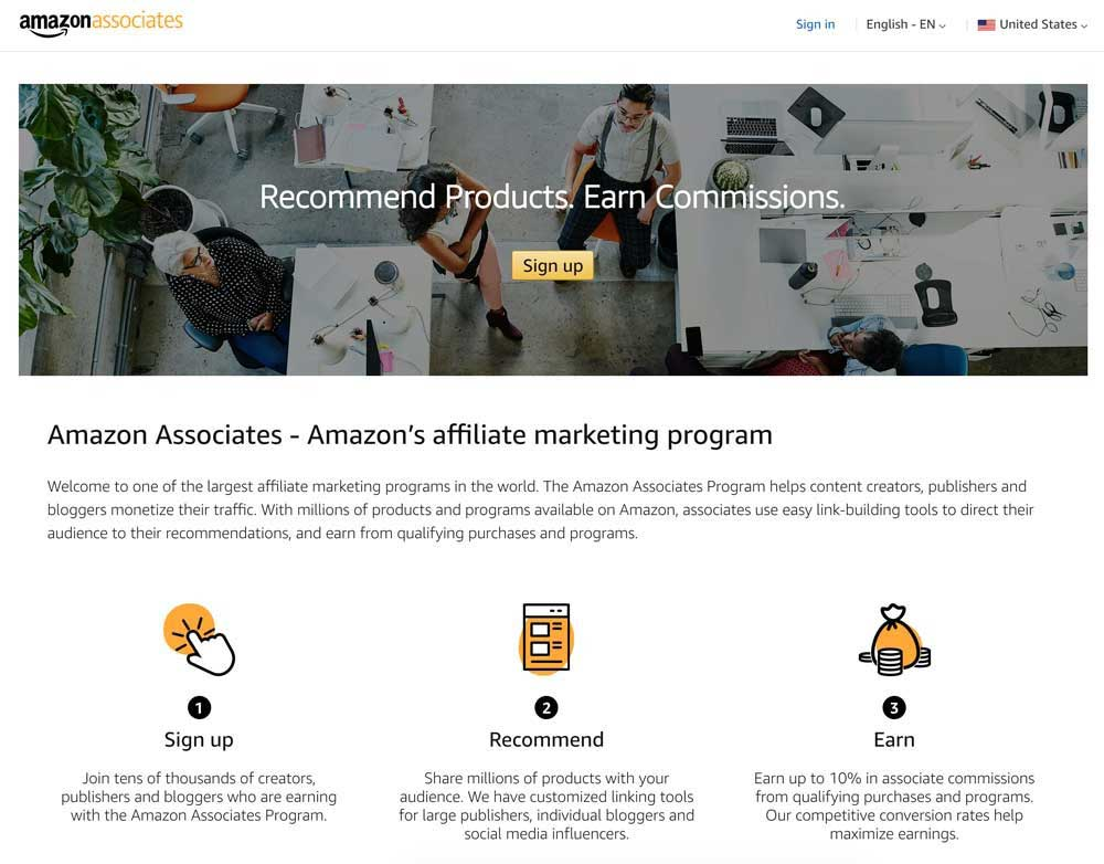 Affiliate marketing from Amazon
