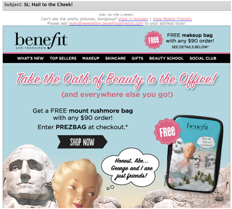 A Hail-to-the-Cheek campaign of Benefit