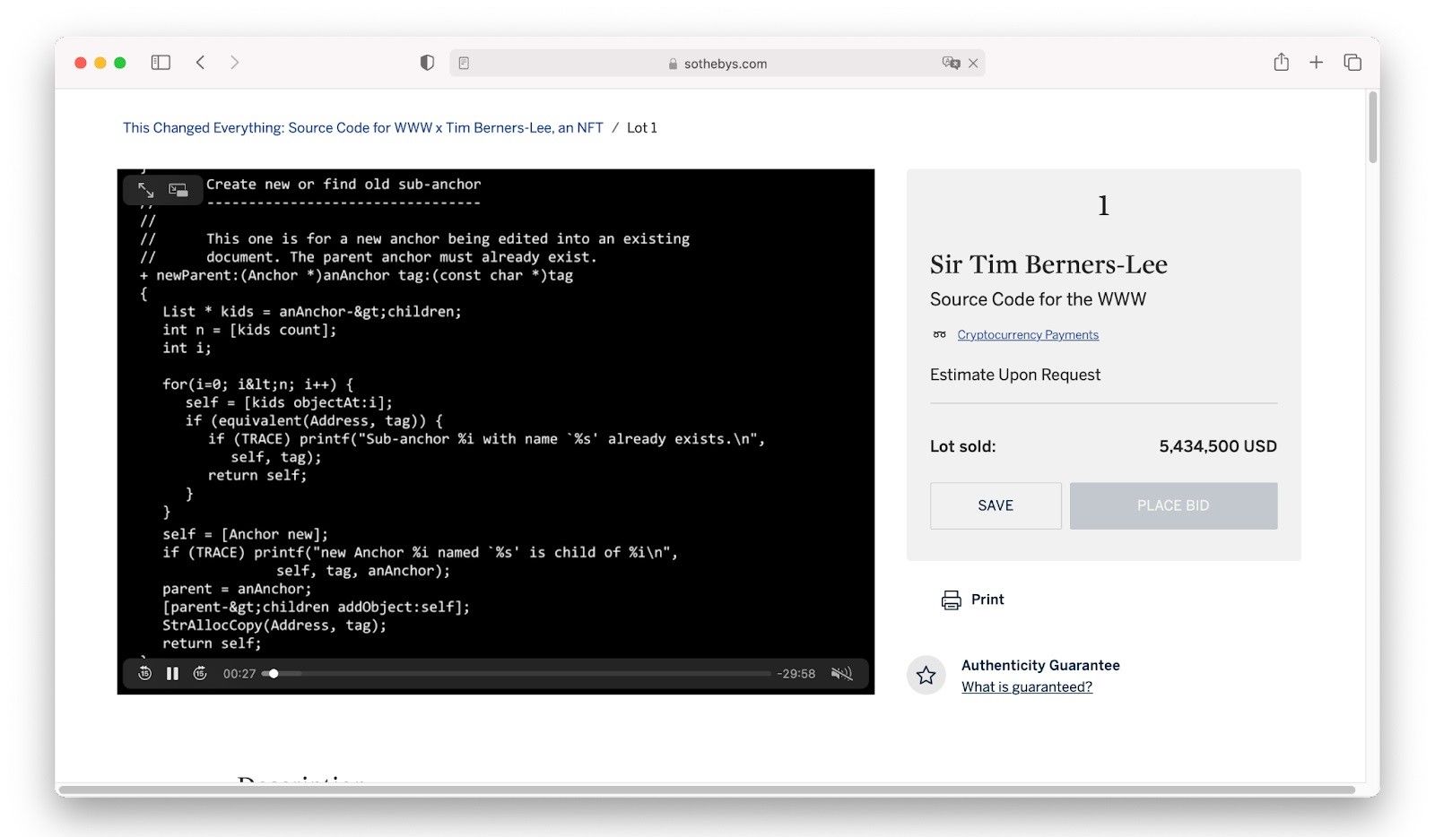 World Wide Web source code