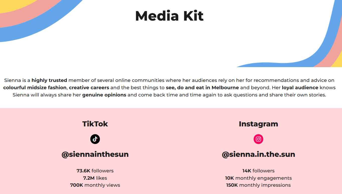 Медиакит блоггера