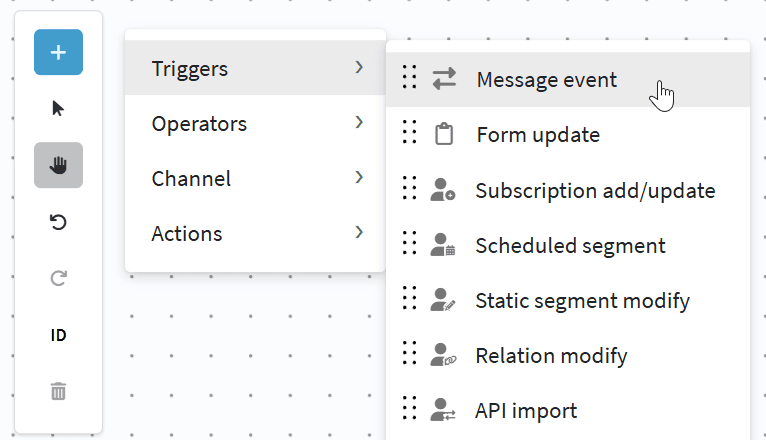 create a trigger related to actions with pop-ups