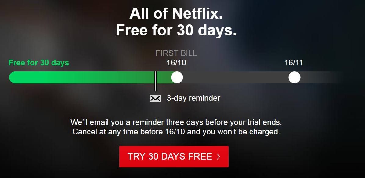 Netflix trial period