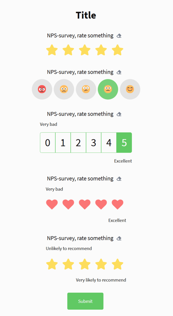 NPS surveys in forms