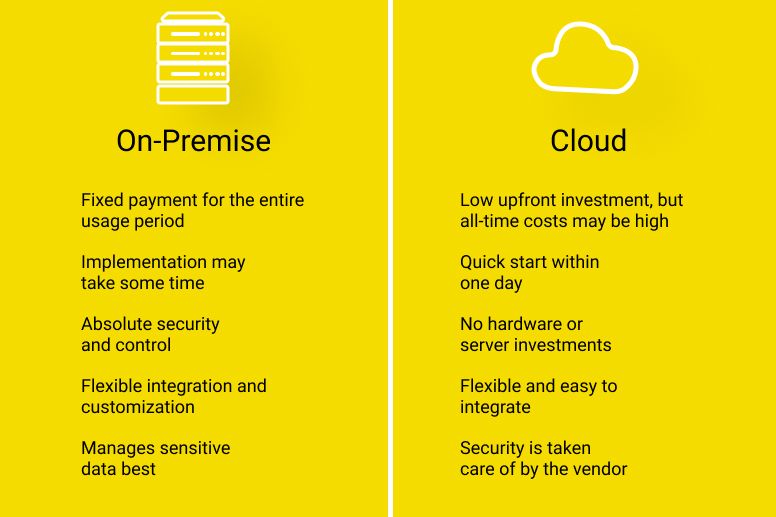 On premise vs Cloud key differences