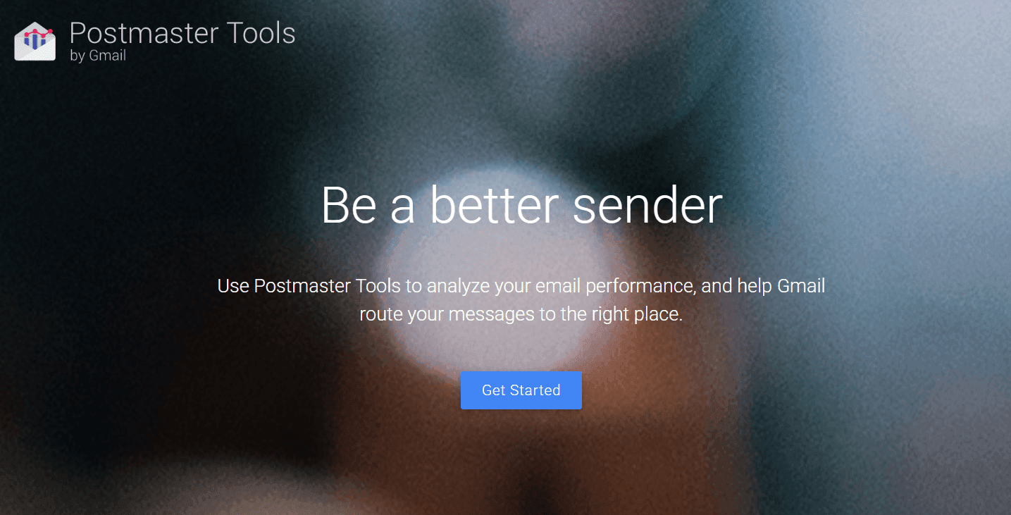 Хедер лендинга Postmaster Tools by Gmail