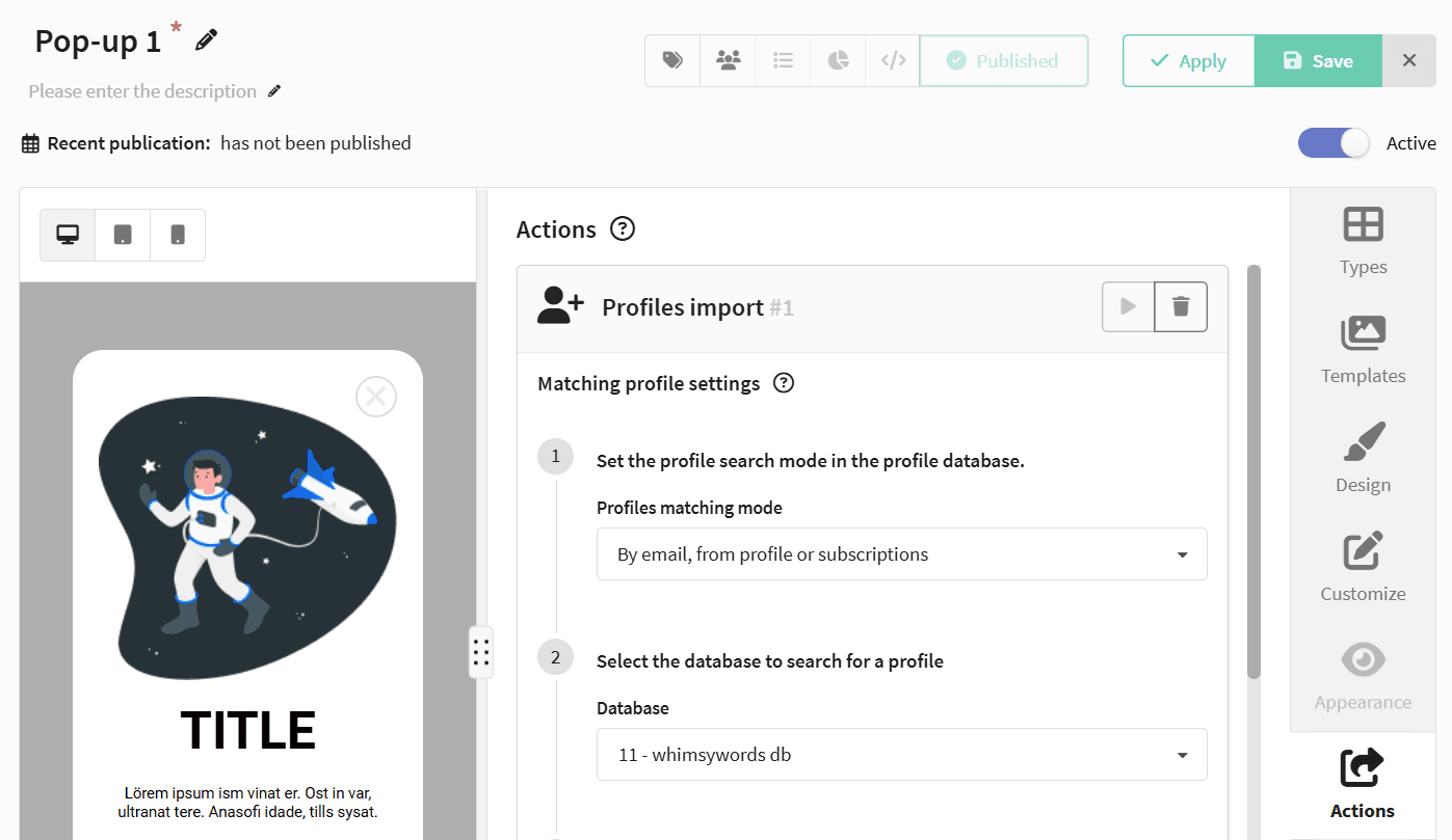 Add profile to database
