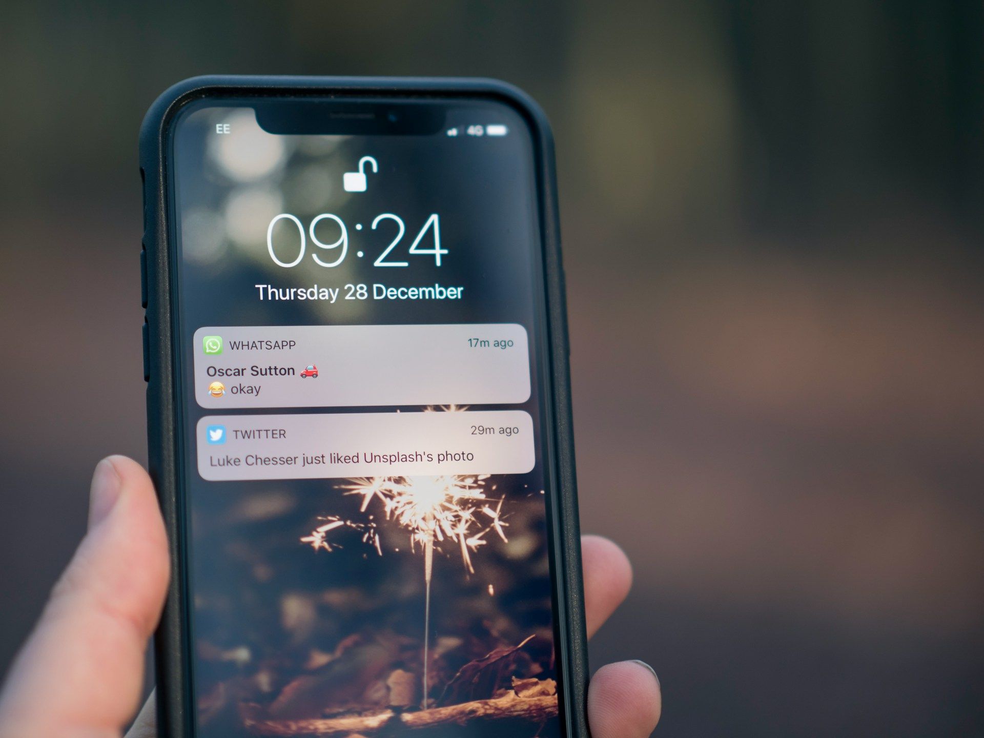 Example of a push notification