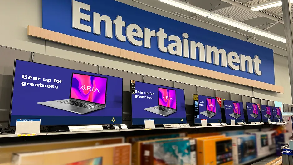 Рекламные размещения внутри магазина Walmart