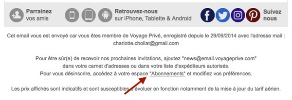 Simplification de la désinscription